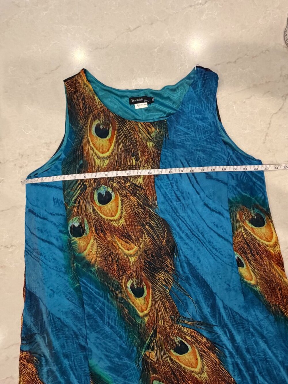WantDo Turquoise Blue Peacock Summer Dress - Picture 4 of 11